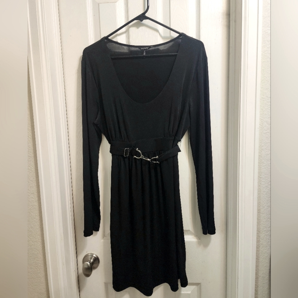 EUC Daisy Fuentes Black Belted Mini Dress